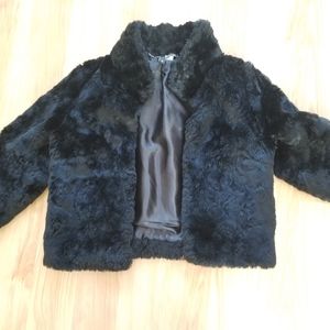 Black faux fur jacket